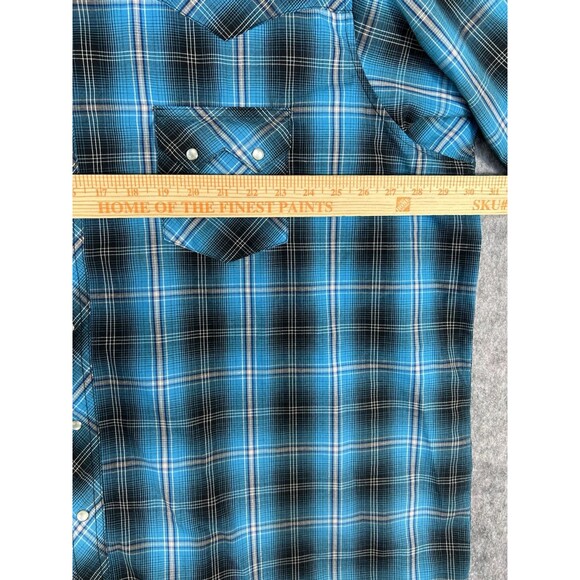 Wrangler Western Shirt Plaid Pearl Snap Short Sleeve Cowboy Size 3XL Lot Of 2 - Picture 5 of 15